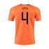 Camisola Países Baixos VIRGIL 4 Equipamento Primeiro Euro 2020 Manga Curta